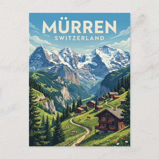 Mürren Schweiz Postkarte (Vorderseite)