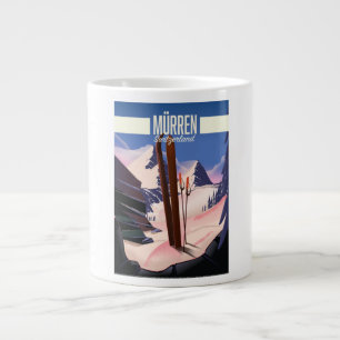Murren Schweiz Skiplakat Kunst druck. Jumbo-Tasse