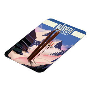 Murren Schweiz Skiposter Kunst druck. Magnet
