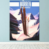 Murren Schweiz Skipposter Kunstdruck. Leinwanddruck (Insitu (Holzboden))
