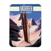 Murren Schweiz Skipposter Kunstdruck. Magnet (Vertikal)