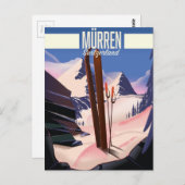 Murren Schweiz Skipposter Kunstdruck. Postkarte (Vorne/Hinten)