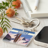 Murren Schweiz Skipposter Kunstdruck. Schlüsselanhänger (Vorderseite rechts)