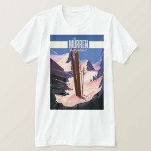 Murren Schweiz Skipposter Kunstdruck. T-Shirt