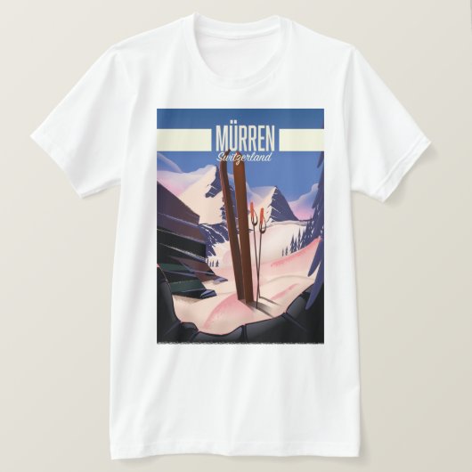 Murren Schweiz Skipposter Kunstdruck. T-Shirt (Design vorne)