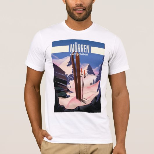 Murren Schweiz Skipposter Kunstdruck. T-Shirt (Vorderseite)