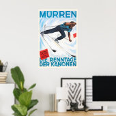 Mürren Switzerland Racing Days Vintage Ski Poster (Heimbüro)