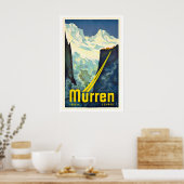 Mürren Switzerland Vintage Ski Poster (Küche)
