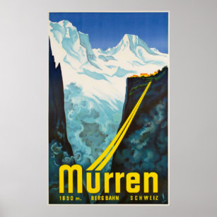 Murren Switzerland Vintage Travel Poster