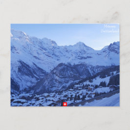 Mürren und die berühmte Schweizer Alpentrilogie Postkarte