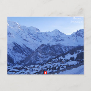 Mürren und die berühmte Schweizer Alpentrilogie Postkarte
