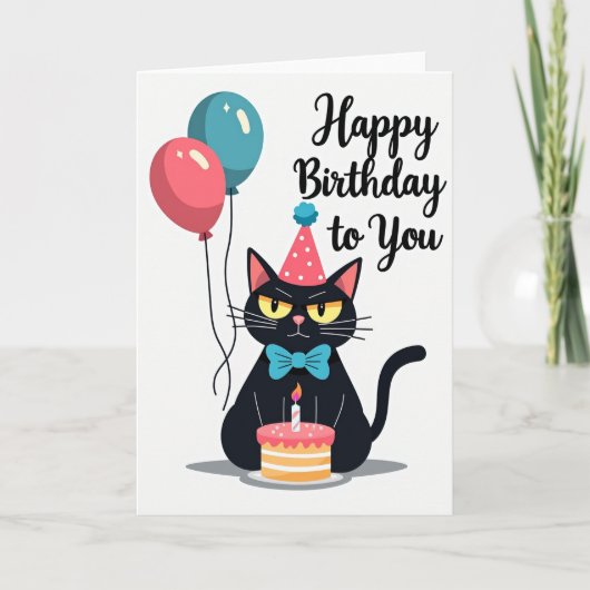 Murrende Geburtstagskarte mit Katze Karte (Vorderseite)