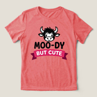 Mürrisch aber süß lustige Kuh Attitüde Tri-Blend Shirt