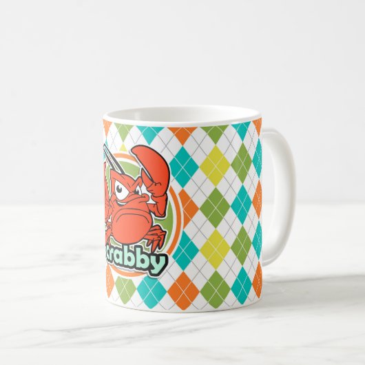 Mürrisch; Buntes Rauten-Muster Kaffeetasse (VorderseiteRechts)