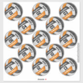 Mürrisch-orange Volleyballspieler Set von 13 Aufkleber (Blatt)