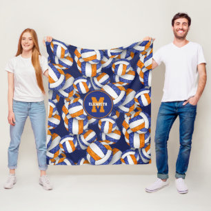 Mürrisch-orangefarbene Volleyballfarben Fleecedecke