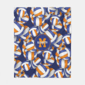 Mürrisch-orangefarbene Volleyballfarben Fleecedecke (Vorderseite)