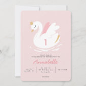 Mürrisch rosa Schwanenkinder Einladung (Vorderseite)
