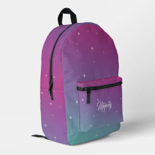 Mürrisch rosa sterniger Glitzer Ombre Gradient Spa Bedruckter Rucksack