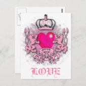 Mürrisch schick heiß rosa Jubiläumskrone Postkarte (Vorne/Hinten)