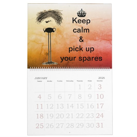 Mürrisch wählen Sie Anfangsdatumskalender Kalender (Jan 2026)