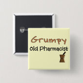 Mürrische alte Apotheker-T - Shirts und Geschenke Button (Vorne & Hinten)