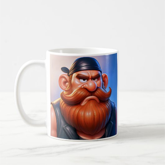 Mürrische Biker-Kunst Kaffeetasse (Links)