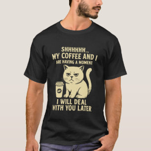 Mürrische Britisch Kurzhaar Katze Kaffee Vintage K T-Shirt