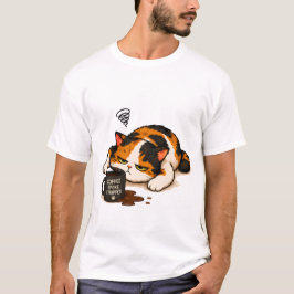 Mürrische Calico-Katze - Kaffee sprach T-Shirt