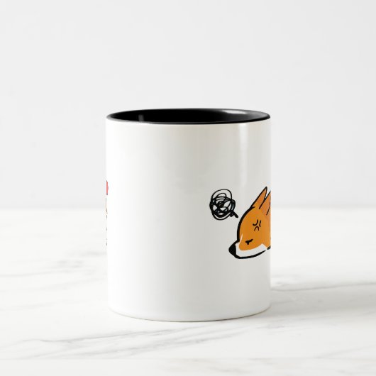 Mürrische Corgi-Tasse Zweifarbige Tasse (Mittel)