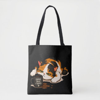 Mürrische Dreifarbige Katze - Kaffee sprach Tasche