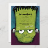 Mürrische Frankenstein Halloween-Party-Einladung Einladung (Vorne/Hinten)