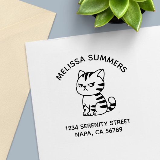Mürrische getigerte Katze Arch-Adresse Permastempel