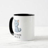 Mürrische Graue Tabby-Katze Tasse (Vorderseite Links)