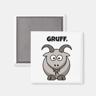 Mürrische graue Ziege lustige Märchen-Cartoon Magnet