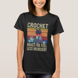 Mürrische Häkelkatze Lustige Strickgarnliebhaber C T-Shirt