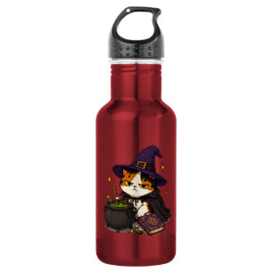 Mürrische Hexenkatze Halloween  Edelstahlflasche