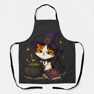 Mürrische Hexenkatze Halloween Schürze