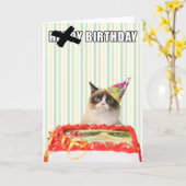 Mürrische Katze - alles- Gute zum Geburtstagkarte Karte (Gelbe Blume)