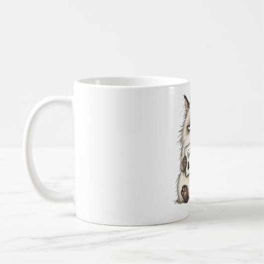 Mürrische Katze Kaffeetasse (Links)