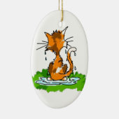Mürrische Katze Keramikornament (Rechts)