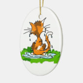 Mürrische Katze Keramikornament (Links)