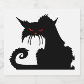 Mürrische Katze    Schaumweinetikett (Einzelnes Label)