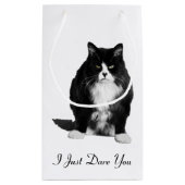 Mürrische Katzen-Geschenk-Tasche Kleine Geschenktüte (Rückseite)