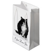 Mürrische Katzen-Geschenk-Tasche Kleine Geschenktüte (Vorderseite Schrägansicht)