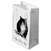 Mürrische Katzen-Geschenk-Tasche Kleine Geschenktüte (Rückseite Schrägansicht)