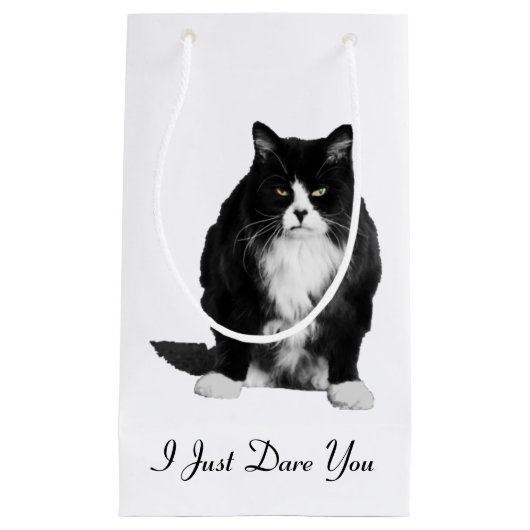 Mürrische Katzen-Geschenk-Tasche Kleine Geschenktüte (Vorderseite)