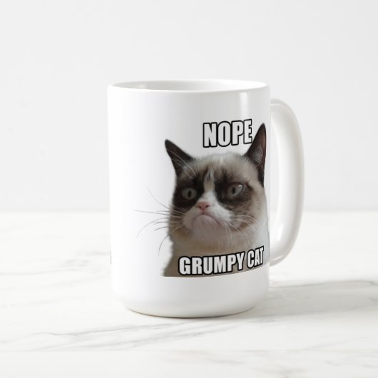 Mürrische Katzen-Tasse - NOPE. MÜRRISCHER CAT " Kaffeetasse (VorderseiteRechts)