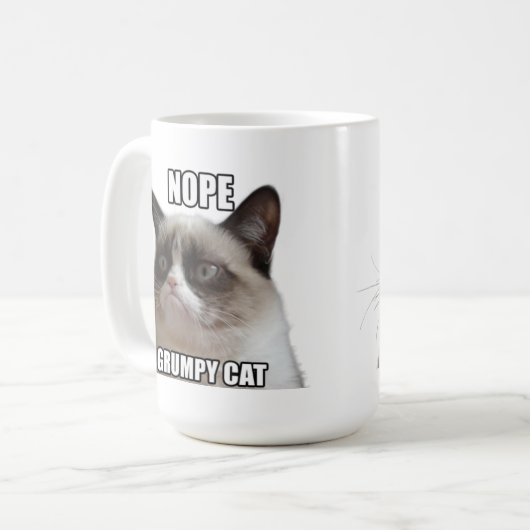 Mürrische Katzen-Tasse - NOPE. MÜRRISCHER CAT " Kaffeetasse (Vorderseite Links)
