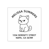 Mürrische Katzenbogen-Adresse Gummistempel (Prägung)